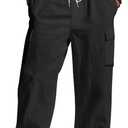 Mens Casual Cargo Pants Summer Vacation Lightweight Drawstring Pants Elastic Waist Beach Yoga Trousers with Pockets, Size XL