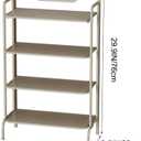 4-Tier Shoe Rack, Freestanding Metal Shoe Storage Organizer for Entryway, Large Capacity Shoe Shelf with Top Handle, Space-Saving Shoe Stand for Closet, Hallway, Bedroom & Small Spaces (White, 4-Tier)
