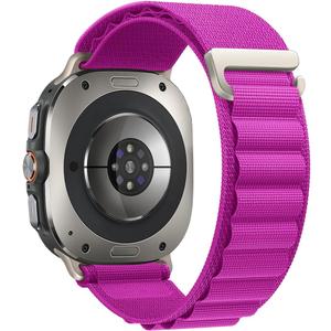 Nylon Band Compatible with Samsung Galaxy Watch Ultra Bands 47mm/Galaxy Watch Ultra (2025), Fabric Sport Loop Strap Breathable Wristband for Samsung Watch 7 Ultra Band 47mm for Men Women (Dragon Fruit)