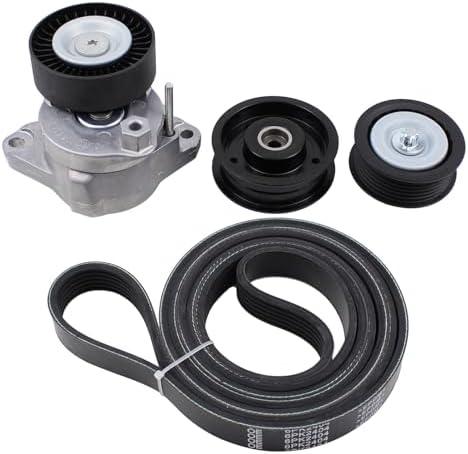 MOTOKU Belt Tensioner and Serpentine Belt Idler Pulley kit for Mercedes C230 C280 C300 C350 CL550 CLK350 CLK550 CLS550 E350 E550 G550 GL450 GL550 GLK350 ML350 ML550 R350 S550 SL550 SLK280 SLK300