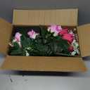 MARTINE MALL 2 Sets Artificial Cemetery Flowers for Grave, Realistic Grave Flowers for Cemetery UV Resistant Memorial Day Flowers Silk Rose Flower with Vase for Cemetery Decorations (Mixed Color)