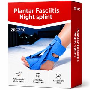 Plantar Fasciitis Night Splint for Sleeping, Soft Memory Foam Foot Brace, Adjustable Overnight Stretch Support for Heel Pain, Achilles Tendonitis & Foot Fatigue Relief, Blue (Blue)