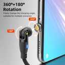 540 USB Type C 3-in-1 Magnetic Fast Charging Cable with Magnetically Interchangeable Tips for Micro USB, USB Type C, and iProducts (Black)