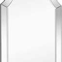 Hamilton Hills 21" x 43" Classic Silver Framed Glass Rectangular Mirror | Designer Tall Arched Top Mirrored Edge Premium Silver Backed Glass Panel for Hanging in a Vanity, Closet, Entry or Bathroom