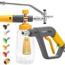 Pressure Washer Foam Cannon Gun Kit with Dual Connector Accessory, Foam Blaster for Car Washing, Double Tip Attachment & 5 Nozzle Tips, 1/4" Quick Connect, 4000 PSI