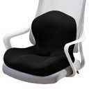 Seat Cushion, Office Chair Cushion, L-Shaped Ergonomic Car Seat Cushions, Memory Foam Chair Cushion, Lumbar Support Pillow for Wheelchair, Car, Home, Office, Desk, Black