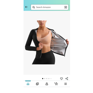 Sauna Suit Hot Sweat Body Shaper Jacket Waist Trainer Long Sleeve Zipper Shirt Workout Top (2XL -3XL)