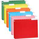 Azureal Hanging File Folders, 6 Pack Letter Size File Folders with 1/5-Cut Adjustable Tabs, 6 Pastel Colors Hanging Folders for Organizing Documents, Forms, and Papers