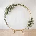 WHFTD Iron Circle Wedding Arch Round Flower Shelf Background Decoration Props for Birthday Party Lawn Wedding Babyshower (2M),Gold,1m