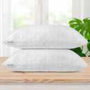 2 Pack King Size Rayon Derived from Bamboo Pillows, Cooling Shredded Memory Foam Bed Pillow Sets for Side, Back, Stomach Sleepers, Adjustable, Washable Cover, King (Pack of 2)