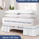 CGK Wrap Around Dust Ruffle Bed Skirt - Full Size, 14" Inch, White, Full/Full XL