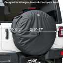 JOYTUTUS Spare Tire Bike Rack for 2 Bikes, Fits 25.5"-37" Diameter 10"-13.5" Width Tires, Anti-Wobble Foldable Bike Carrier with Lock for Wrangler Bronco SUV (No Tire Removal Required)