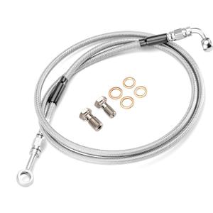 Mofun Extended Length Stainless Steel Hydraulic Front Brake Line Kit Non-ABS For 12-14" Handlebar Compatible with Harley Dyna Super Glide Wide Glide Low Rider 1993-2006, Chrome, 54"