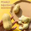 Peanut Squishies,Peanuts Squishies Slow Rising Stress Relief Fidget,Peanuts Stress Balls Fidget for Adults,Peanut Shape Stress Relief Ball Soft Squeeze Fidgets,Ideal for Anxiety Relief(Yellow,2pcs)