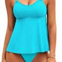 Milin Naco Tankini Swimsuits for Women Tummy Control 2 Piece Swimsuit Scallop Trim Tankini Top with Bottom Bathing Suits 2025, size -XL
