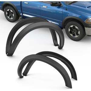 KUIPERAUTO OE Factory Fender Flares Compatible for 2009-2018 Dodge Ram 1500/2019-2022 1500 Classic (Not for R/T, Rebel Models) Smooth Black Paintable Wheel Flare Front Rear 4PCS