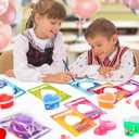 OCHIDO Valentines Day Cards for Kids- 30 Set of Heart Shape Slime with Valentines Greeting Cards - Valentine Exchange Gifts for kids ,School Event /Classroom Prizes,Valentine's Party Favors