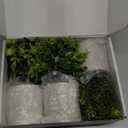 Der Rose 3 Pack Mini Potted Fake Plants Artificial Plastic Eucalyptus Plants Topiaries for Home Office Desk Farmhouse Shelf Room Bathroom Decor(Green)