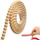 Leinuosen Flexible Molding Trim Peel and Stick for Walls Decorative Bead Pearl DIY Wall Trim for Bathroom Mirror Frame Border Backsplash Ceiling Cabinet TV Wall Edge (Wood,10ft /20 mm)