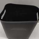 UUJOLY Plastic Small Can Wastebasket, Garbage Container Basket for Bathrooms, Laundry Room, Kitchens, Offices, Kids Rooms, Dorms, 3.5 Gallon, Black