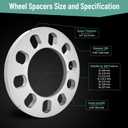 4PCS Universal Wheel Spacers 1/2 Inch (12mm) for 5 Lug Wheel Spacers Vehicles Fits Bolt Patterns 5x4.25, 5x110, 5x112, 5x4.5, 5x115, 5x120, 5x4.75, 5x5.0 Cars & Light Trucks