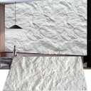 KASARO 3D Faux Stone Wall Panels, 4 PCS PU Wainscoting Panel - Cement Texture Thicker Design for Interior Wall Decor, Home & Office Accent Wall, Easy Install, 43.3" x 23.6" (White)