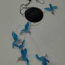 Acrylonitrile Butadiene Styrene(ABS) Green Hummingbird Solar Wind Chimes Multi Colour Changing Lights, for Gifting for, Outdoor Garden Decorations