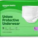 Amazon Basics Unisex Protective Underwear with Odor Control, Overnight Absorbency, Large, 56 Count (4 Packs of 14),