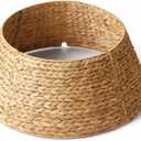 24in Christmas Tree Collar - Woven Hyacinth Tree Collars for Artificial Trees - Rattan Rustic Farmhouse Basket for Tree Base Cover with Cord Cut-Out for 4ft 7.5ft Tree (Natural)