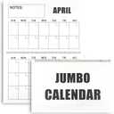 17'' x 22'' Large Print Wall Calendar for Elderly with Note Low Vision Calendar 12 Month Undated Blank Planner Yearly Jumbo Planning Grid Black and White Planner Elderly Gift Reserved Grid