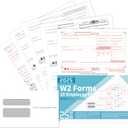 W2 Tax Forms 2025 with Envelopes, 4 Part W2 Kit of Laser Forms for 10 Employees  Compatible with Quickbooks Software & Laser, Inkjet Printers  with 3 W3s, 10 Self Seal Envelopes Included