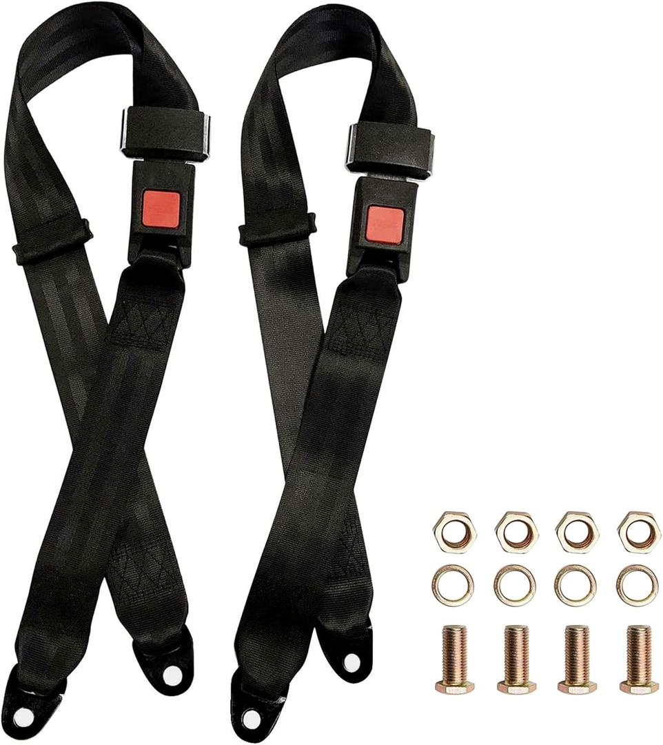 Universal Seatbelt Kit for Golf Cart, Go Kart, UTV, EZGO, Yamaha, Club Car Seat Belt Kit (2 Pack)