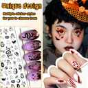 6 x SIUSIO 15 Sheets Halloween Nail Art Stickers Cute Pumpkin Skull Ghost Party Theme 3D Self-Adhesive Horror Witchy Bat Poker Nail Decals Nail Supplies DIY Nail Stickers for Women Girls Kids Decor