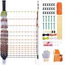 Poultry Electric Netting Fence - 47.3''H (can be Manually Raised to 59.1''H) x 65.6'L for Flying Chicken, Sheep, Goats in Farms, Ranches and Gardens, PK1