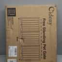 Free Standing Dog Gate Indoor, Foldable Dog Gate for Doorways Stairs Hallways, 3-Panel Freestanding Pet Gate with Support Feet for Stability, Folding Puppy Gate Easy to Move, Doggy Gate 54"x24" (White)