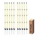 Electric Fence Posts 46 Inches, Fiberglass Step in Temporary Electric Fence Posts for Cows, Sheep, Dog, Portable Fence Stakes for Electric Fencing-50 PCS