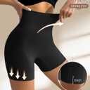 Tummy Control Shapewear Shorts for Women Under Dress Womens Compression Shorts Under Dress Shapewear (Black, L)