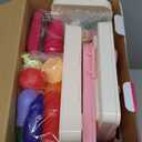 Play Kitchen Set, Kids Kitchen Playset with Realistic Sound & Light, Cooking Stove, Sink, Play Food and Accessories, 57 Pcs Kitchen Toys Gifts for Toddlers 2-4 3-5 Girls (Pink)