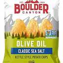 Boulder Canyon Olive Oil Kettle Chips, Classic Sea Salt, 6.5 oz,4 Pack (BBD: 01/12/2026)