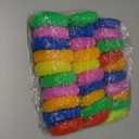 Blulu Plastic Dish Scrubbers for Dishes Pot Round Nylon Pad, Mesh Scouring Non Scratch Pads(Rainbow Colors,30 Pieces)
