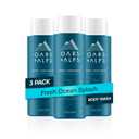 Oars + Alps Men's Moisturizing Face & Body Wash, Body Wash with Vitamin E and Antioxidants, Sulfate Free, Fresh Ocean Splash, 3pk (13.5 Fl Oz (3 Pack))