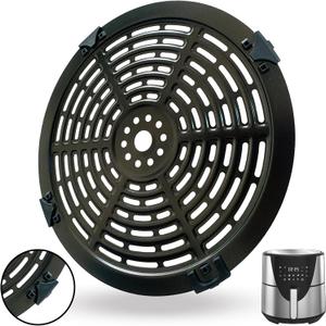 8QT Round Air Fryer Grill Crisper Plate for Bella Pro Series 8QT Air Fryers, Upgraded Air Fryer Grill Pan Crisper Tray Insert Grate Rack Grid Shelf for 8QT Bella Air Fryer, Dishwasher Safe