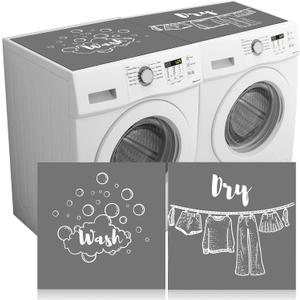 2 Pcs Washer and Dryer Covers Top Protector Mat Non Slip Washing Machine Cover Dust Proof Quick Drying Protective Dust Cover Pad for Laundry Room Kitchen (26.5 x 26.5 Inch,Classic Style)