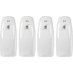 Automatic Air Freshener Spray Dispenser (4-Pack) Wall Mounted or Free Standing, Commercial and Home Use, Multiple Time Scent/Mist Release Settings for Room/Bathroom Sprayer (White)