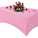 Table Cloth Pink 8FT Spandex Tablecloth for Rectangle Fitted Table Cloths Stretch Covers Washable Wrinkle Free Tablecloths for Festival Camping Picnic Wedding Party