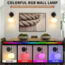Battery Operated Wall Sconces Set of Two, Rechargeable, Black, 2 Pack