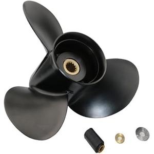 MARKGOO Propeller 765183 for OMC Johnson Evinrude V4 Outboard 40-140 HP Boat Motor Engine Parts 3 Blade Aluminum Prop 13.25X17 Pitch RH 13 Spline Tooth with Hub Kit 0765183