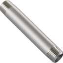 Beduan Stainless Steel Pipe Fitting, 1/2" NPT x 1/2" NPT Male Threaded, 12" Length Pipe Nipple