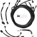 MoKitDora Touring Handlebar Extended Cable Kit Brake Line Clutch Cable CAN-Bus TBW Turn Signal Wiring Harness for 2017-2020 Harley FLTR FLHR FLHX FLHT w/ABS (Hydraulic Clutch) 16" Handlebar, Black