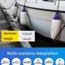 OCEANBROAD Boat Fenders 4 Pack, Inflatable Ribbed Boat Bumpers for Docking with 4 Ropes, Pump & Needles, PVC Fenders, Reinforced Dual Eyelets for Vertical/Horizontal Hanging, UV Resistant